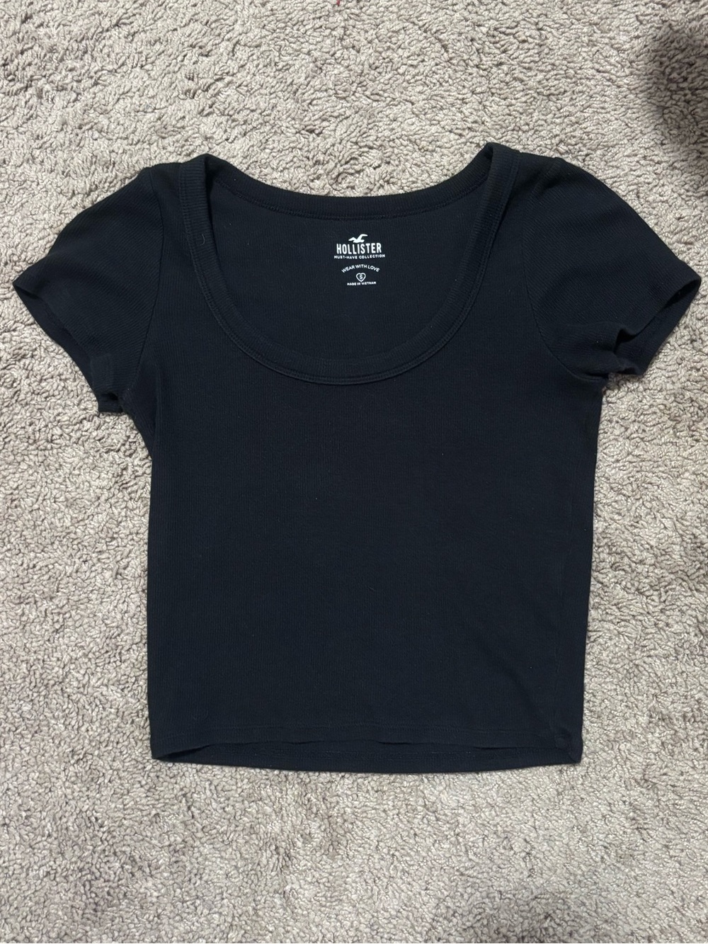 Black scoop neck top
